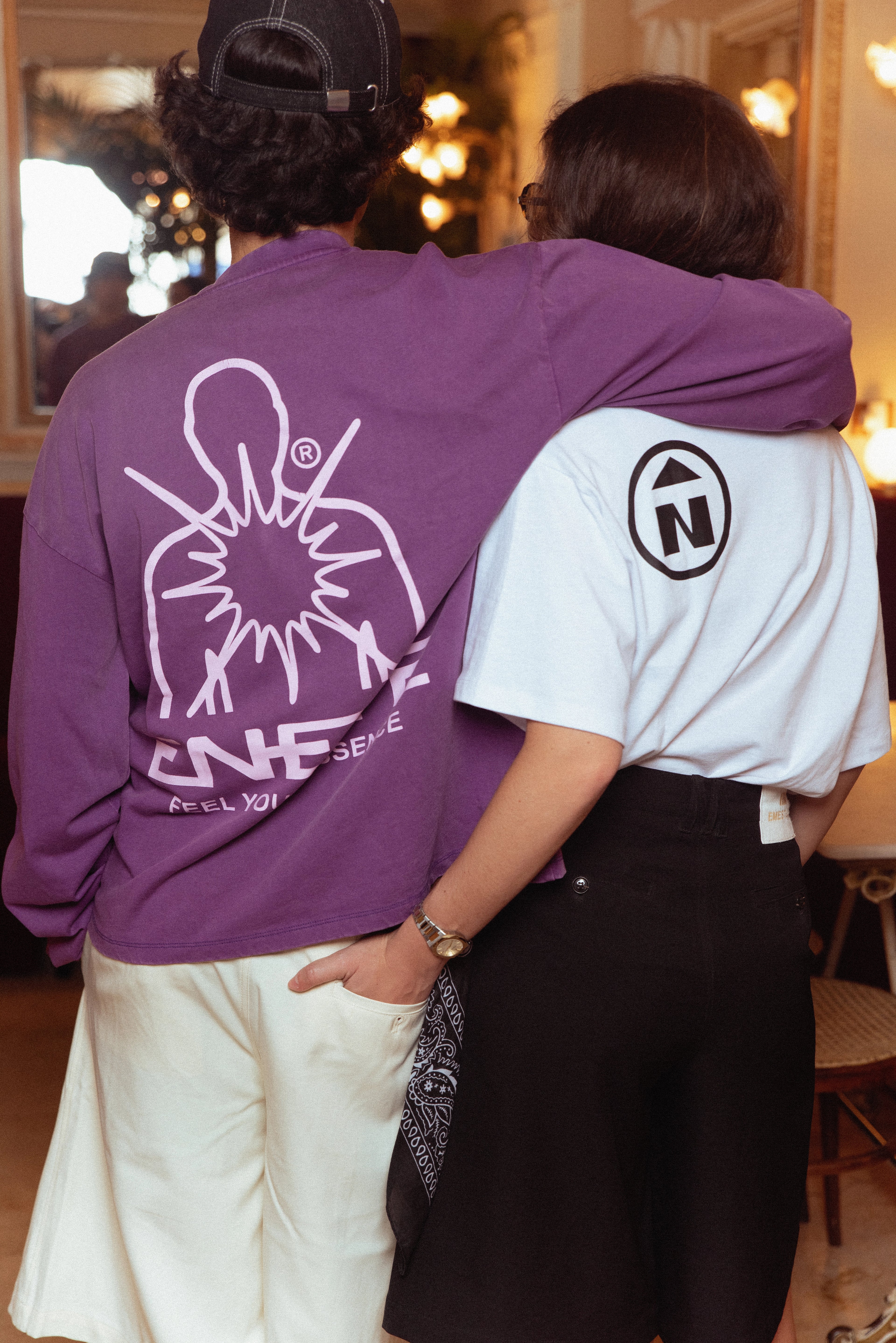 Camiseta Morada Garment Dye ENETE - Feel Your Essence - Long Sleeve - Origen Edition