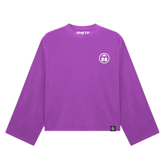 Camiseta Morada Garment Dye ENETE - Feel Your Essence - Long Sleeve - Origen Edition