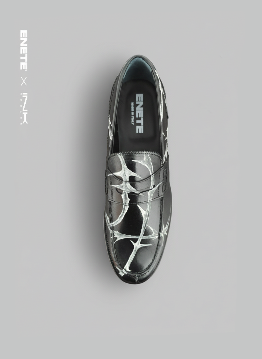 Mocasines Negros ENETE - Tattooed Leather - Edición Espinas