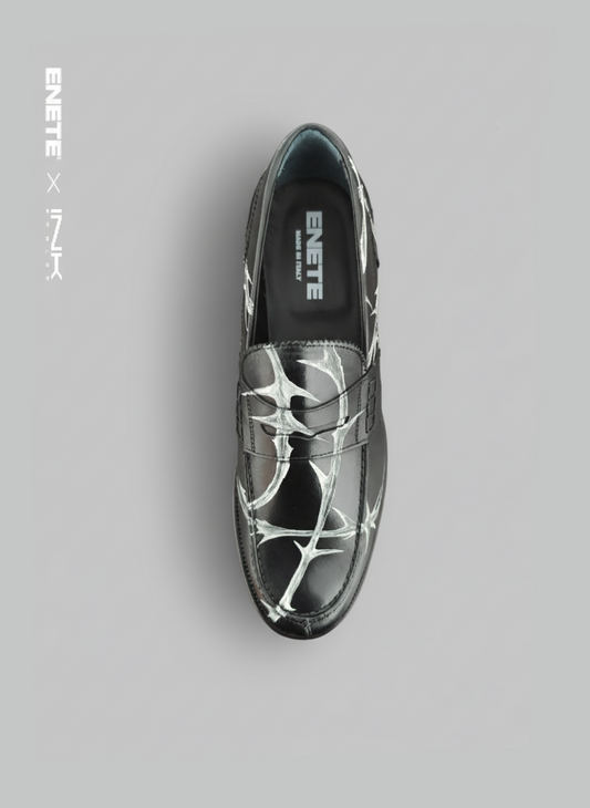 Mocasines Negros ENETE - Tattooed Leather - Edición Espinas