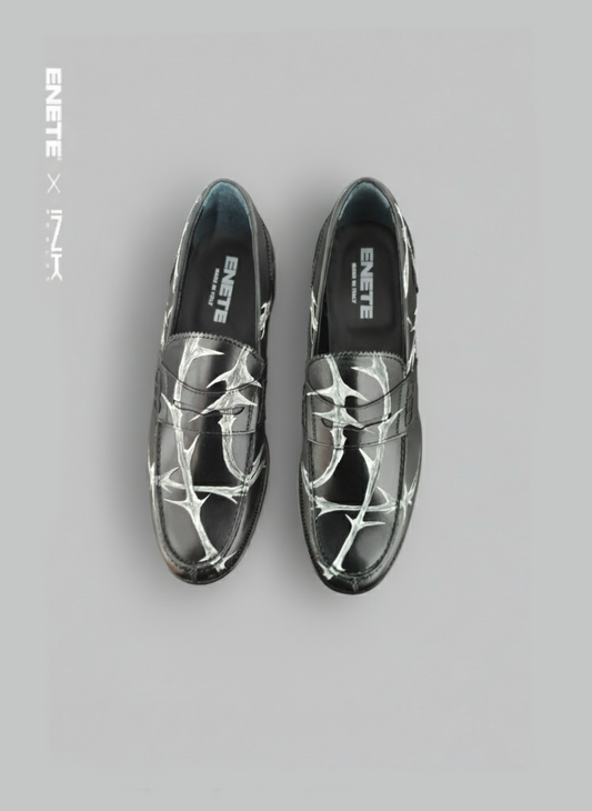 Mocasines Negros ENETE - Tattooed Leather - Edición Espinas