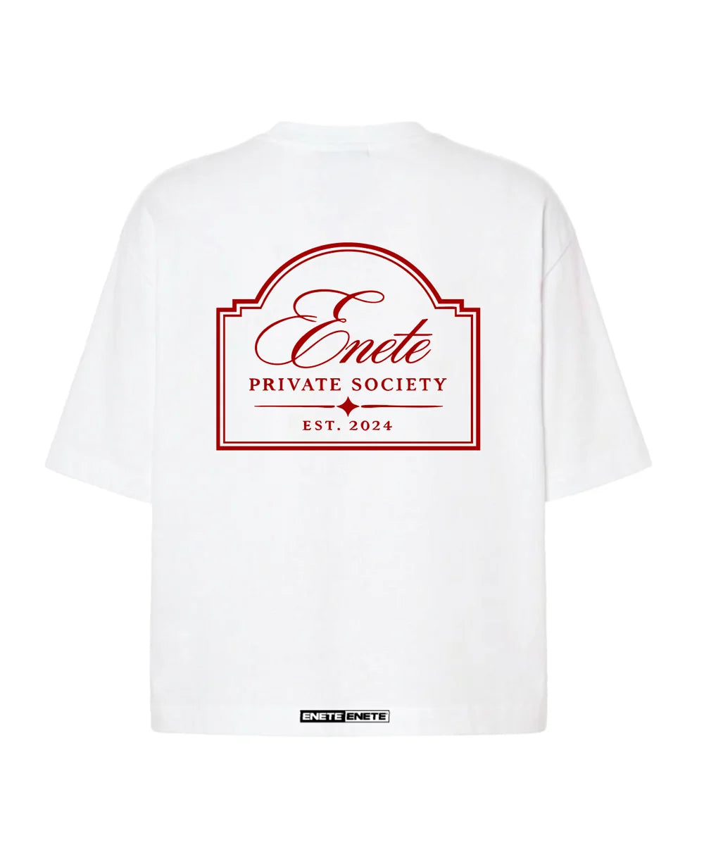 ENETE Private Society - blanca – Short Sleeve Boxy - Daily Garments