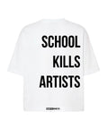 ENETE School Kills Artists - blanca – Short Sleeve Boxy - Daily Garments