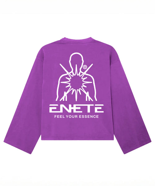 Camiseta Morada Garment Dye ENETE - Feel Your Essence - Long Sleeve - Origen Edition
