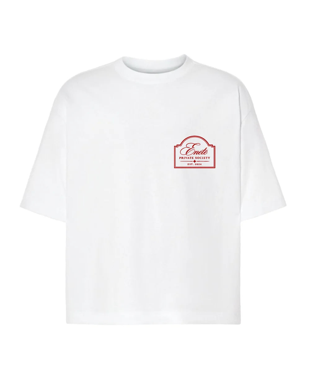 ENETE Private Society - blanca – Short Sleeve Boxy - Daily Garments