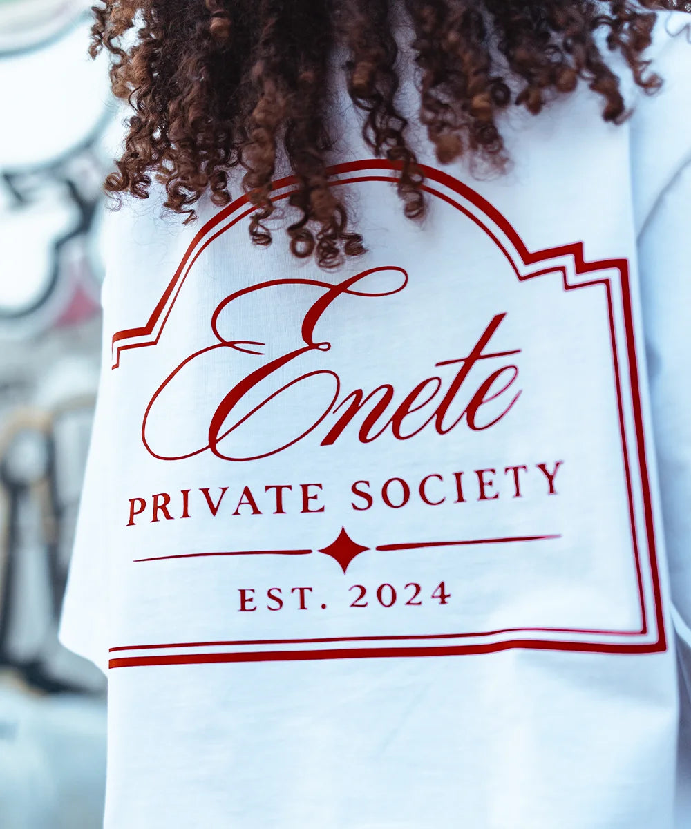 ENETE Private Society - blanca – Short Sleeve Boxy - Daily Garments